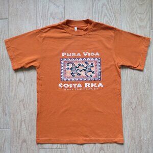Vintage Costa Rica Souvenir Pura Vida Lizard T-Shirt Size M